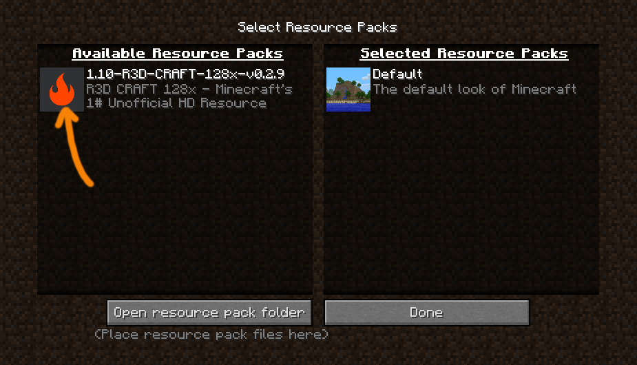 Enable texture pack in Minecraft