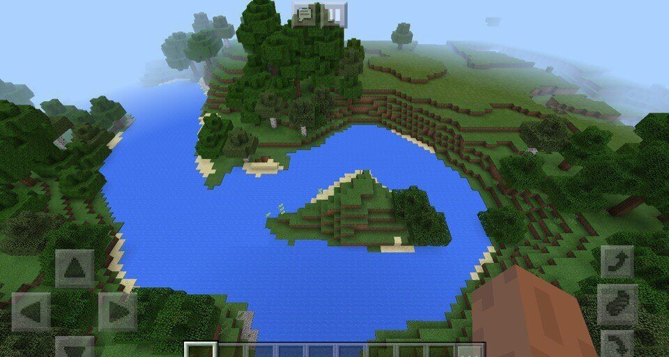 912156144 A Lake With an Island Seed Minecraft PE