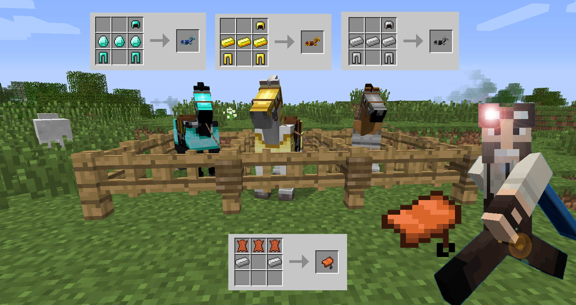 Craftable Horse Armour & Saddle for Minecraft 30.306