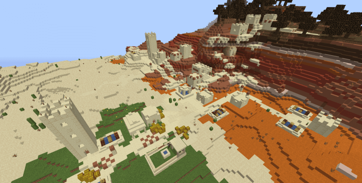 A Large Village In Different Biomes Seed Minecraft