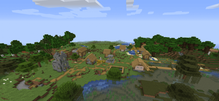A Village Near A Witch Swamp Seed Minecraft