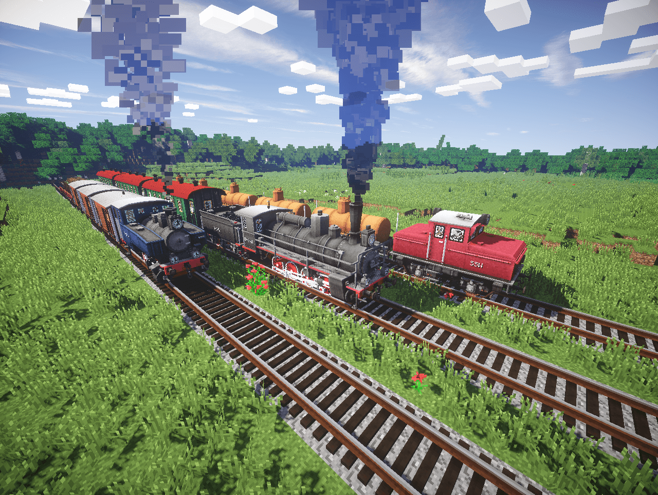 Minecraft create steam and rails фото 11