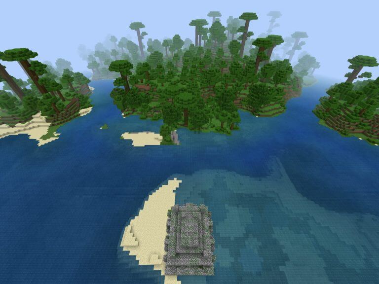 A Temple At A Jungle Coast Seed Minecraft Pe