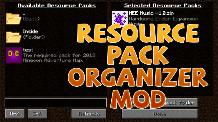Resource Pack Organizer For Minecraft 1 16