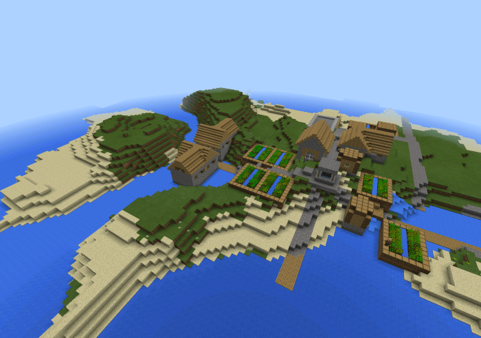 A Village On A Small Island Seed Minecraft Pe