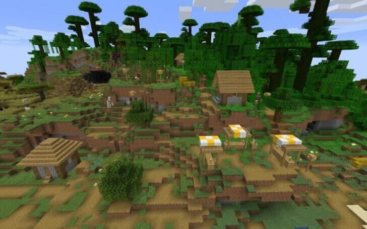 1970945029 A Jungle Village Next To A Flower Meadow Seed Minecraft