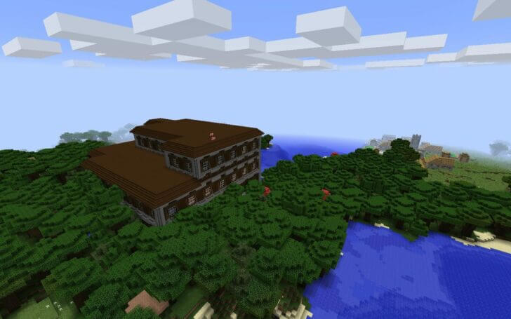 A Forest Mansion And A Village Nearby Seed Minecraft