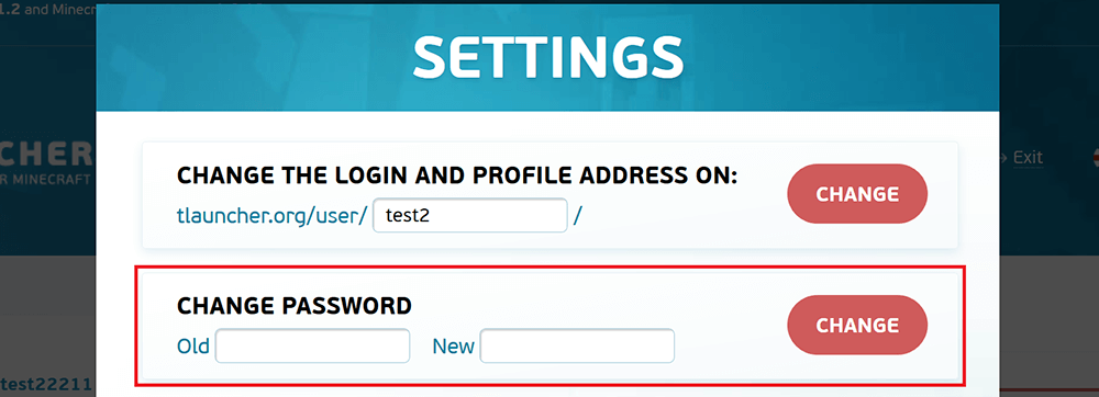 How to change Login / Password / Mail on