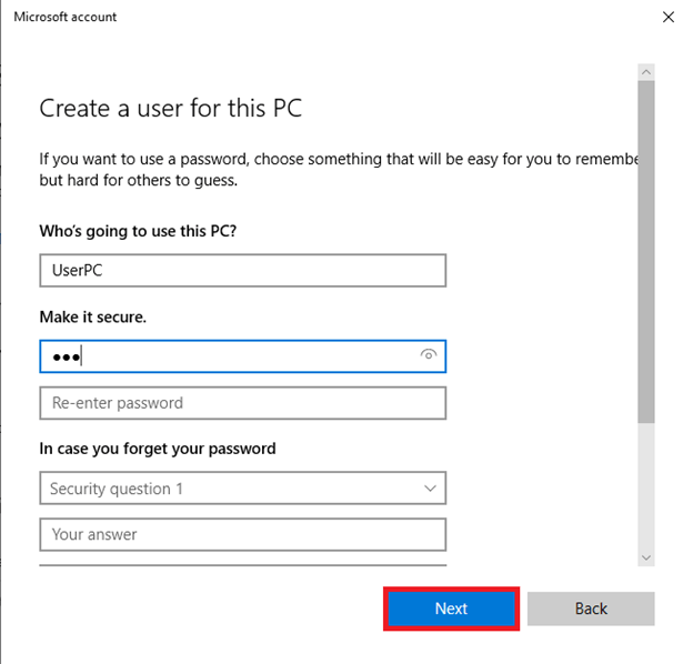Creating a New User in Windows 10 img 7
