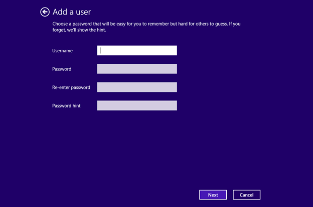 Creating a New User in Windows 8 img 9