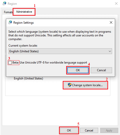 Regional Settings Windows Beta Unicode